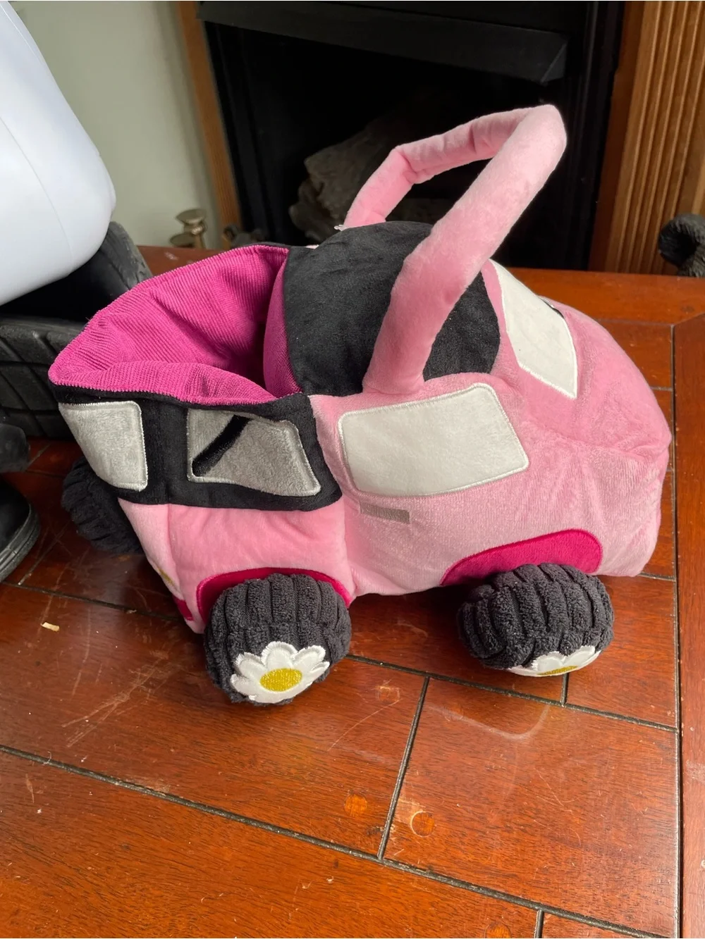Plush Pink Toy Truck Basket - Kids Toys